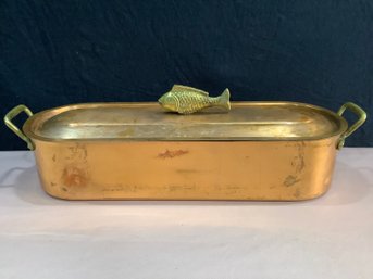 Vintage Copper Fish Steamer Or Poacher