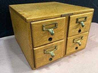 Vintage 4 Drawer Index Card Cabinet