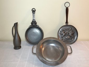 A Collection Of Vintage Etian Pewter Pieces
