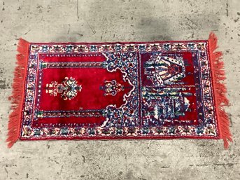 Vintage Swan Brand Velveteen Red Rug #2