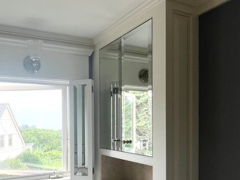 A Custom Crafted - Built In Mirrored Medicine Cabinet - Bath 2A