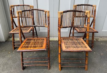 Vintage Bamboo Folding Chairs