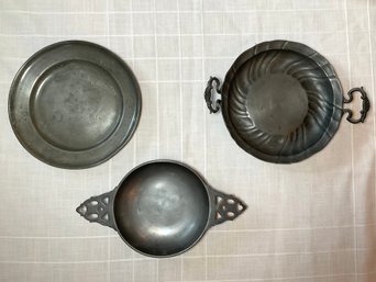 A Collection Of Vintage Pewter Serving Dishes