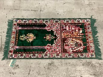 Vintage Swan Brand Velveteen Green Rug #3