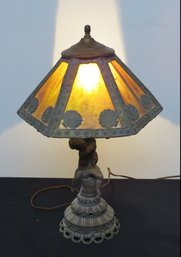 An Older Slag Glass Table Lamp