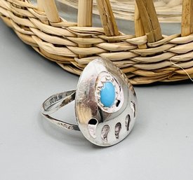 Dainty Sterling Silver & Turquoise Ring - T16