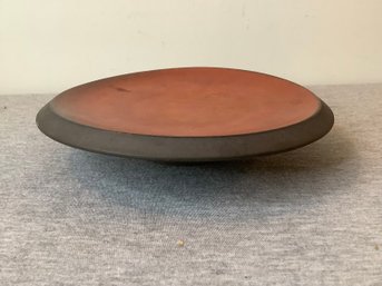 Vintage Asian Orange & Black Serving Dish