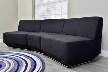 Davis Furniture Three Piece Curved Custom Sofa (RETAIL $5,833)