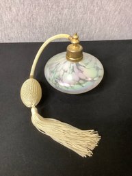 Vintage Hand Blown Iridescent Art Glass Perfume Bottle