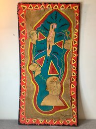 The Wound By Sonia Sola Painting On Burlap & Board