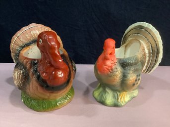 Vintage Turkey Planters Lot Of 2