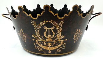 Vintage Italian Tole Hand Painted Cachepot