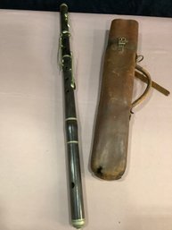 Vintage Wooden Flute In Case