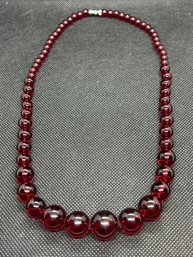 Authentic Cherry Amber Graduated Bead Necklace
