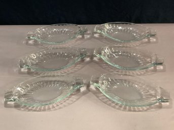 Vintage Clear Glass Relish Dishes Lot Of 6