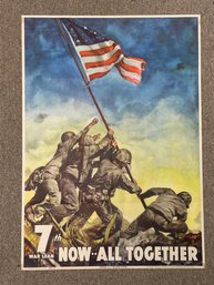 Original 1945 WWII '7th War Loan Now All Together' Official US Treasury Poster