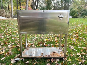 A Permasteel Free Standing Outdoor Ice Cooler -