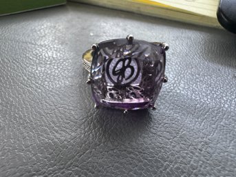 Sterling Silver Ladies Ring With Purple Stone