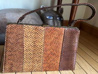 Vintage 4-Tone Snakeskin Handbag