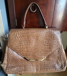 Large BROOKS BROTHERS Crocodile Belly Large Handbag- 3rd Party Shipping