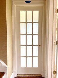 A 15 Lite Sliding Pocket Door - Wood - Frosted Glass - Primary Bath