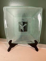 Etched Frosted Glass Plate