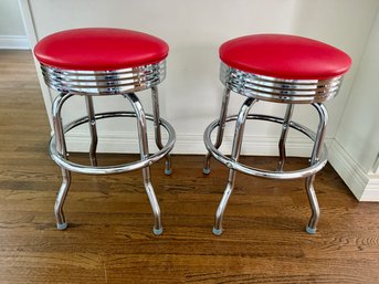 Pair Of Retro Style Swivel Stools (1 Of 2)