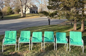 Vintage Aluminum Frame And Cushioned Patio Chairs*