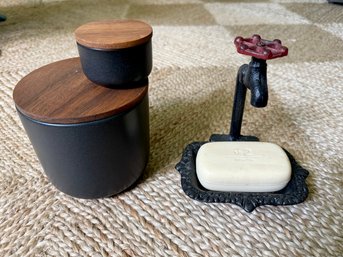 Industrial Soap Dish & Covered Jars