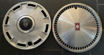 Two Vintage Hub Caps  - Saab & Olds