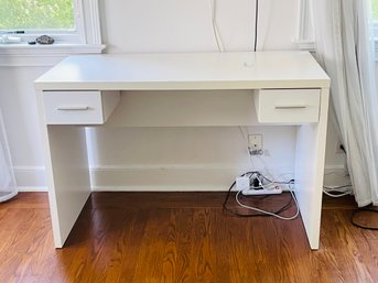 White Two Drawer Desk