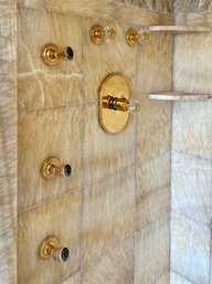 A Set Of Lacquered Brass Shower Controls - Primary