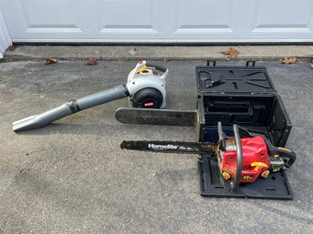 Homelite 20' Chainsaw And Ryobi Leaf Blower
