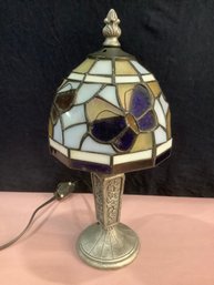 Vintage Stained Glass Butterfly Lamp