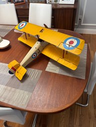 Vintage Large Toy Biplane, Possible A Model Of A World War I Era Fighter Aircraft