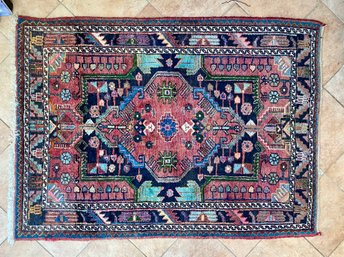 Hand Knotted Iranian Polychrome Wool Carpet  3.5' X 5'