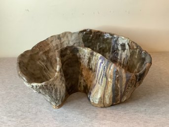 Abstract Painted Pottery Dish