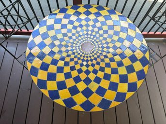 Beautiful Tile Top Table And Two Chairs (3)