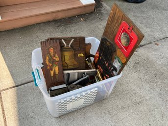 Bin Lot Of Antiques And Misc Items