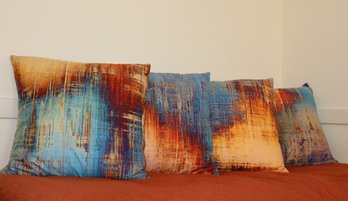 4 Colorful Abstract Oversized Throw Pillows