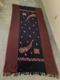 Large Hand Embroidered Scarf