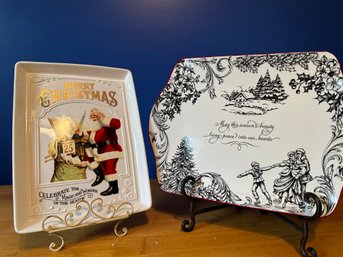 2 Pc. Christmas Plates By Grassland Road