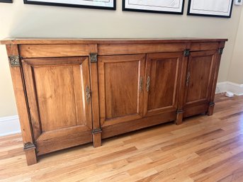 Lovely Antique Sideboard With Decorative Metal Accents