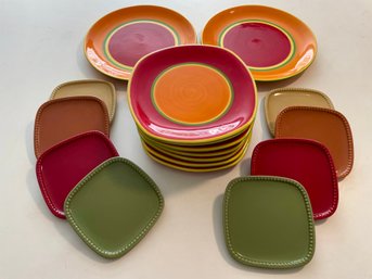 Dansk Caribe Aruba Orange Plates & Princess House Appetizer Plates