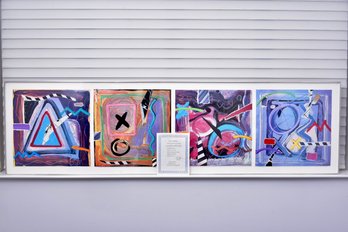 Signed Markman Framed Hand Collaged Lithograph Titled 'Four Seasons' Appraised Value $6,000