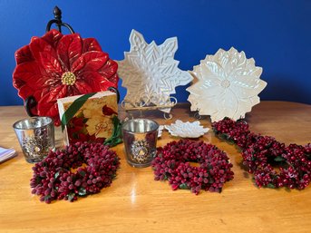 Poinsettia Plates, Snowflake Plate, And More