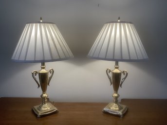Set Of 2 Brass Lamps