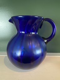 Blue Glass Pitcher