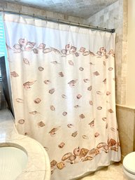 A Sea Shell Shower Curtain & Rod - Bath 1A