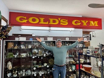Large Golden Gym Sign